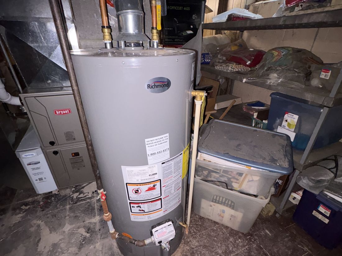 Newer water heater installed in the Cudahy ranch basement
