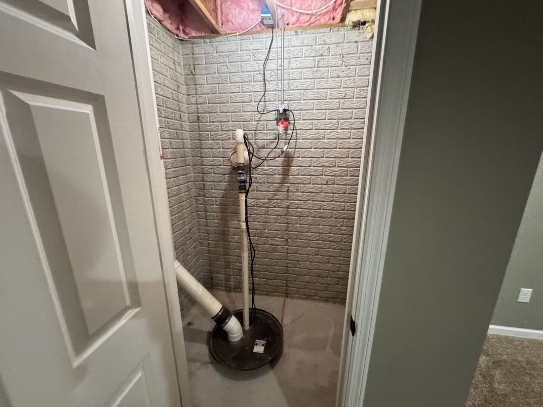 Sump pump and drainage in the lower level of the Germantown home