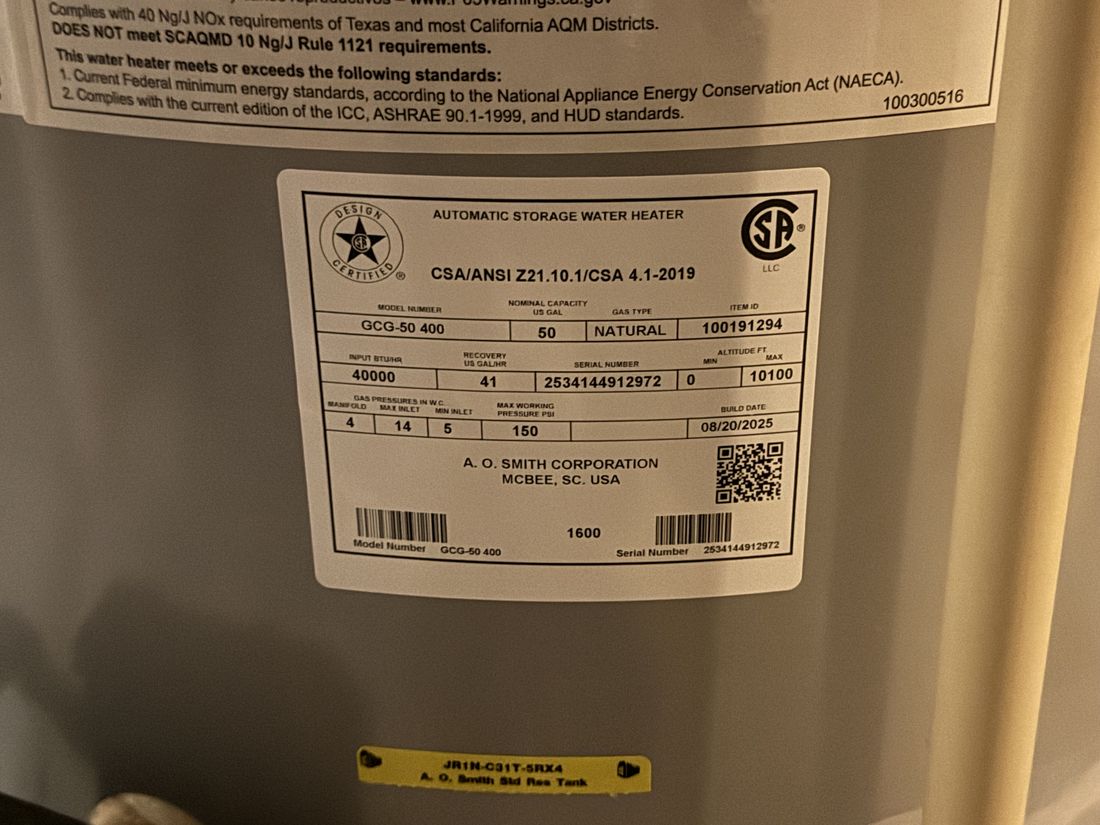 Water heater and mechanical area in the Germantown, WI basement